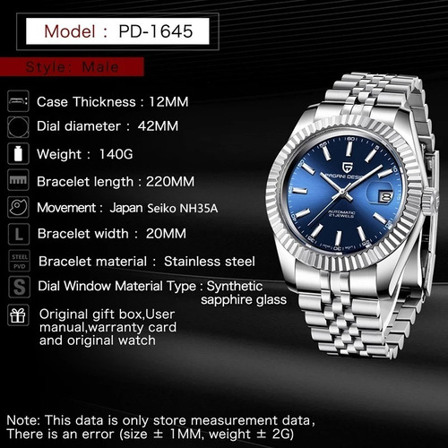 Reloj Pagani Datej. Automático De Hombres Mov. Japones