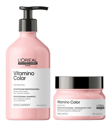 Shampoo 500ml + Mascarilla Loreal Vitamino Color
