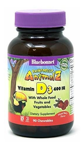 Bluebonnet Nutrición Selva Animalz Vitamina D3 400 Ui Tablet