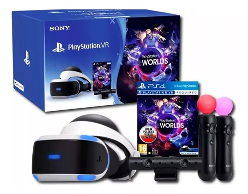 PLAYSTATION VR PS4 BUNDLE HEADSET / CÂMERA / JOGO WORLDS V2