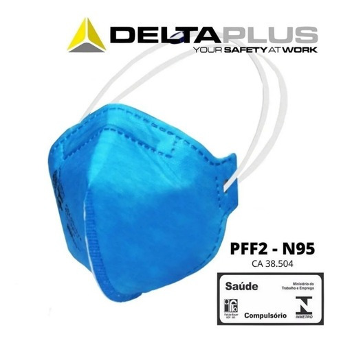Kit 100 Máscara Pff2 N95 Respirador S/ Válvula Deltaplus
