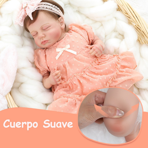 Muñeca Bebé Reborn Niña Muñeca De Silicona Y Algodón 55cm