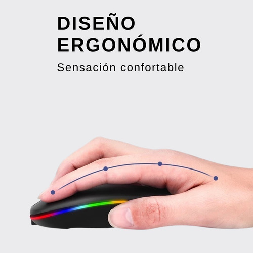 Imagen 6 de 7 de Mouse Ultra Delgado Slim Con Batería Recargable Inalámbrico