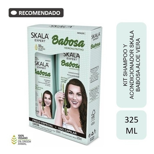 Skala Babosa Shampoo Acondicionador Aloe Vera Vegano Pelo