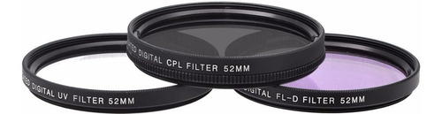 Kit De 3 Filtros 52mm Uv, Cpl Y Fld, C/ Caja Y Estuche Nuevo