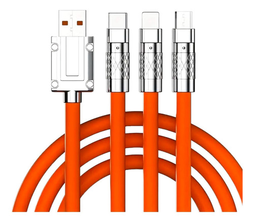 Cable Carga Rapida Usb 3 En 1  120w Micro-usb Ipone Tipo-c