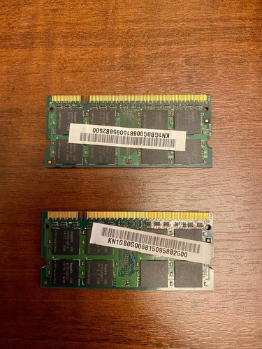 Memória Notebook 2gb *2x 1gb Ddr2 667mhz Pc2 5300s (Usado)