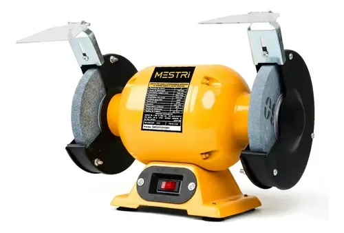 Moto Esmeril De Bancada 6 Polegadas 360w 3560rpm Modelo Para Afiar E Desbastar Com Precisão 127v 220v Bivolt Mestri Amarelo 127/220v