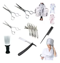 Comprar Kit Peluquería Tijeras Capa Brocha Pinzas Peine Gorra