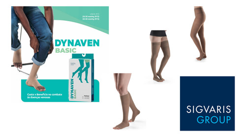 Meia Sigvaris 7/8 Dynaven Basic 972 20-30 Mmhg Bege