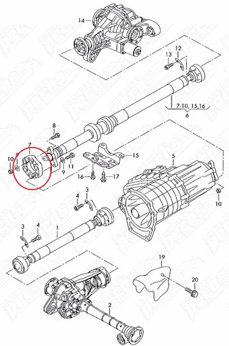 Acoplamento Cardan Touareg 3.2 V6 2002-2006 Original