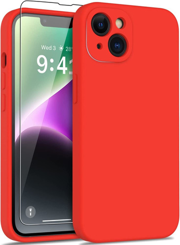 Funda+ Protector De Pantalla Para iPhone 14 Plus (rojo)