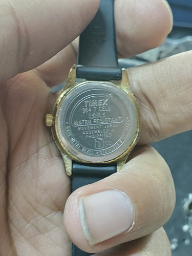 Reloj Timex Dama Face Día Y Noche Negro Dorado Blanco (Usado)