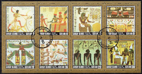 Reino Unido Bloc X 8 Estado De Gairsay Is. Pinturas Egipcias