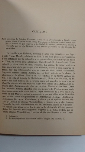 Crónica De Mexicana -hernando Alvarado Tezozomoc- (Usado)