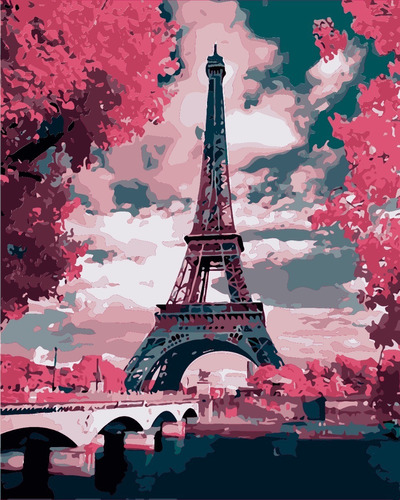 Pintura Por Números Calidad Premium: Paris Rose. Kitart