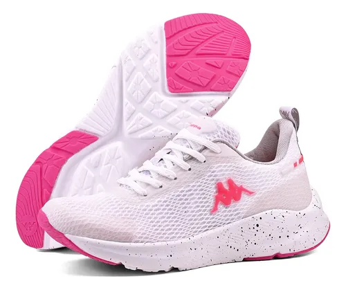 Tênis Kappa Sparta Unissex Original Confortável Caminhada Branco-rosa 38 Br