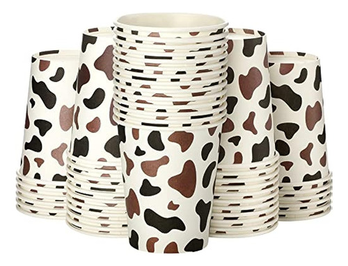 ~? Tanlade 48 Pcs Cow Paper Cup Highland Cow Print Paper Cup