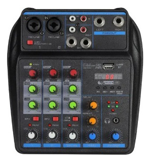 Consola Mezcladora De 4 Canales Para Dj, 48v, Bluetooth