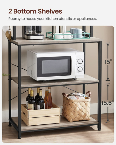 Estante Para Cocina De 80 Cm Con 6 Niveles Y Ganchos