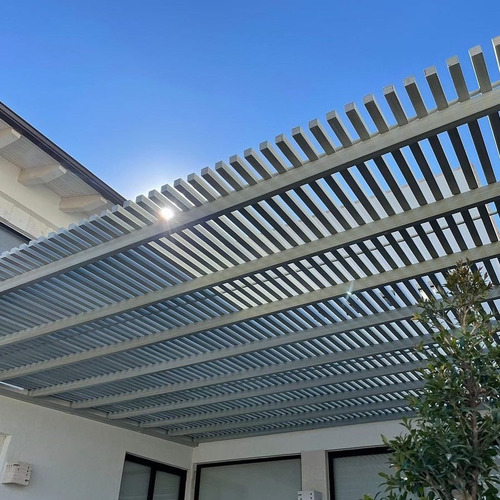 Cuadrado Pérgola Decorativo 2x2 Zeromadera (2 Pzas 1.5mts) Color Gris