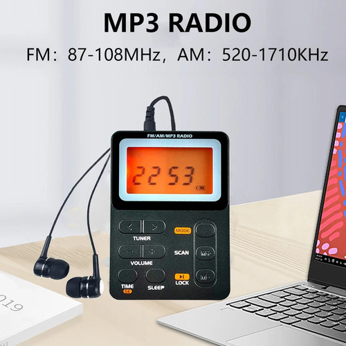 Radio Am Fm Portátil Recargable Y Reproductor De Mp3