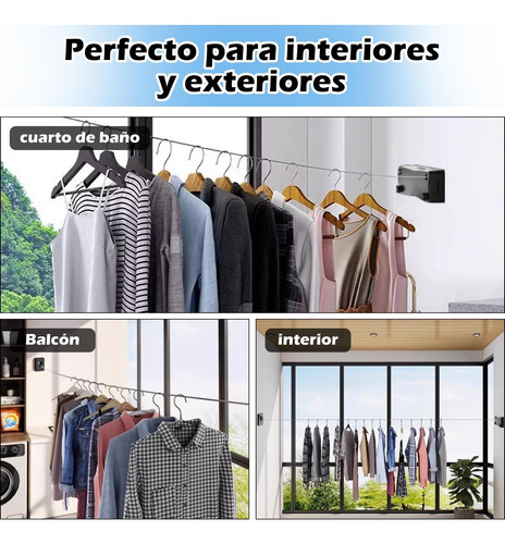Varal Retrátil De Aço Inoxidável De 5m