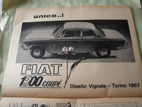 Publicidad Fiat 1500 Coupe Año 1966