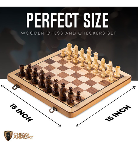 Juego De Ajedrez Chess Armory Premium Damas, Tablero De Made