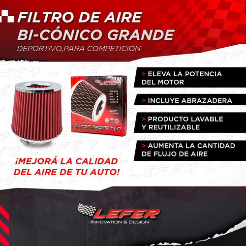 Imagen 2 de 10 de Filtro De Aire Bi-conico Grande Para Competicion Deportivo!!