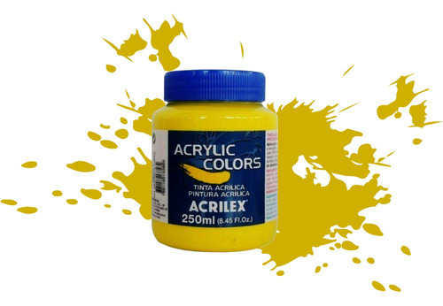 Tinta Acrílica Acrylic Colors Acrilex 250 Ml Cor Amarelo Cadmio Claro - 340