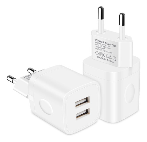 Adaptador Enchufe Viaje Europeo 2 Unidad 2.1 Cargador Pared