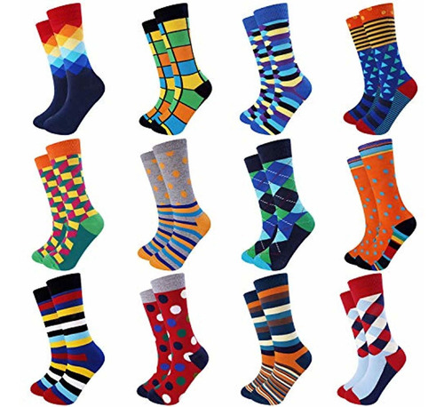 Jeasona Mens Dress Socks Crew Pack Funny