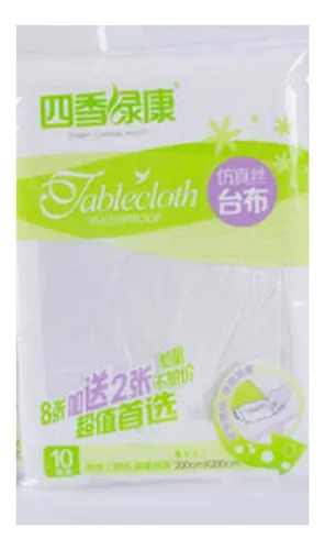 Protector De Mantel Transparente Plástico 160cm 10 Pcs
