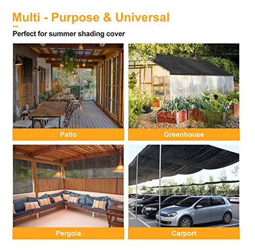 Malla Protectora Solar Con Ojales 6.5 X 13 Pies, Resistente