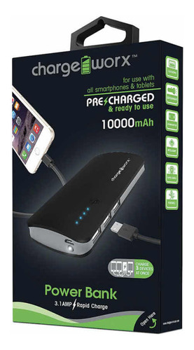 Power Bank Cargador Portátil 10000 Mah.3 Puertos D Carga Usa