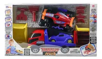 Comprar Camión Con Autos De Juguete Xplast 2098 Color Rojo
