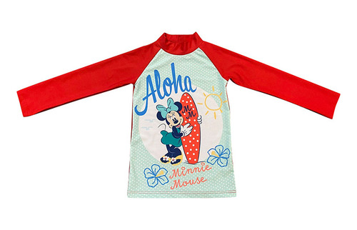 Remera Uv Malla Infantil Minnie Manga Larga Varios Talles