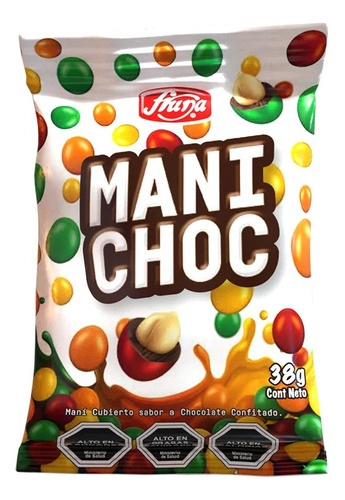 Chocolate Mani Choc Bolsa 38g Pack De 3 Unidades