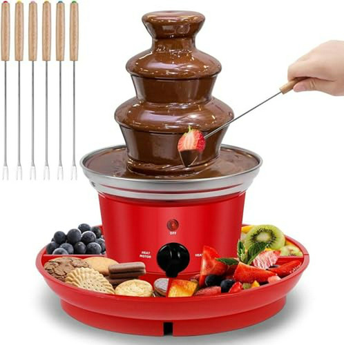 Fuente De Chocolate 3 Pisos Con Plato De Frutas