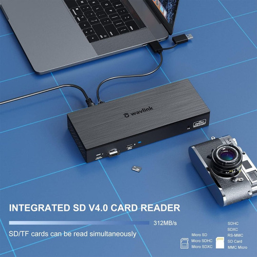 Dockstation Displaylink Wavlink 19 Em 1 - 4 Monitores 4k 5k