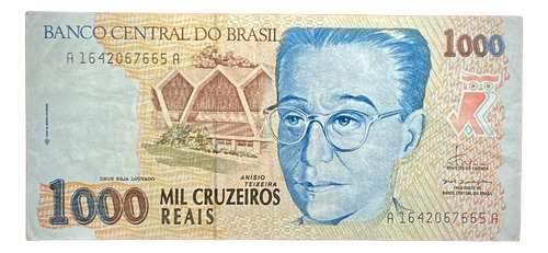 Billete 1000 Cruzeiros Reais Brasil 1993 Pick 240 A Teixeira (Usado)