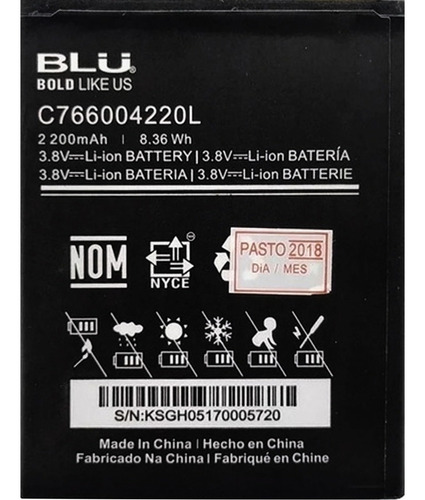 Bateria Pila Blu Studio G Hd S170 C766004220l Original