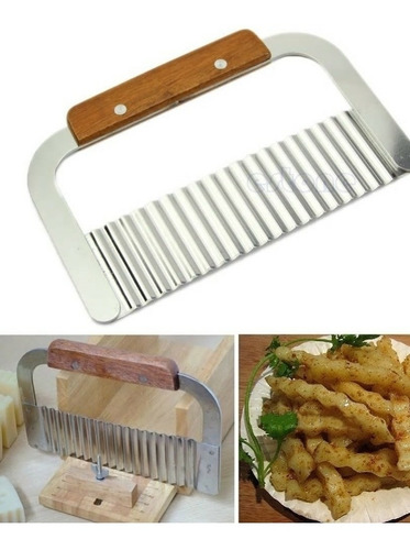 Imagen 1 de 4 de Cortador Ondulador Papas Fritas Vegetales Acero Inoxidable