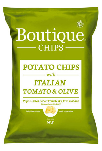 Chips De Papas Sabor Tomate & Oliva Boutique Chips 65 G