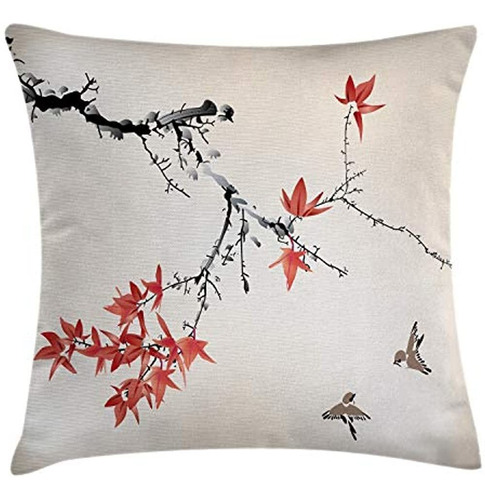 Ambesonne Japonés Throw Pillow Cojín, Cherry Blossom Sakura 