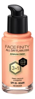 Base de maquillaje líquida Max Factor FaceFinity All Day Flawless tono c80 bronze