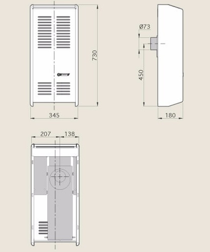 Calefactor Ctz Linea Compacta 2500 Tbu P/gas Natural