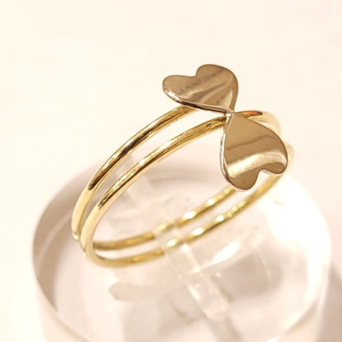 Imagen 3 de 4 de Anillo Oro 18kts Corazones Oro Blanco 1,9grs N°16 Brumat
