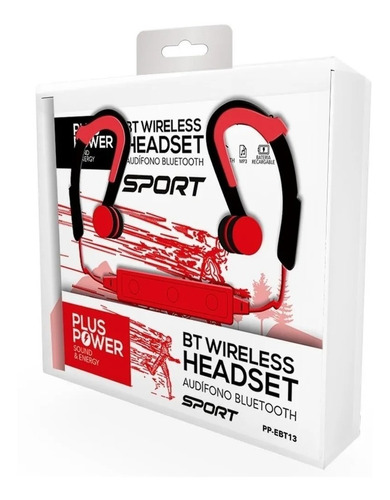 Audífonos Bluetooth Sport Manos Libres Plus Power Pp-ebt13 Color Rojo